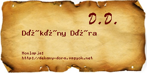 Dékány Dóra névjegykártya